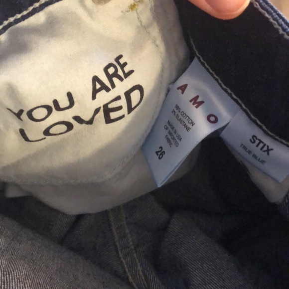 Anthro AMO mid-rise Jeans Stix True Blue - Picture 8 of 8